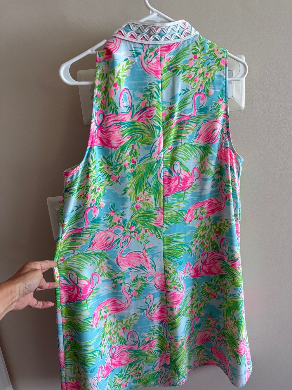 Lilly Pulitzer Tropical Flamingo Shift Dress - Pink & Aqua - Picture 2 of 2
